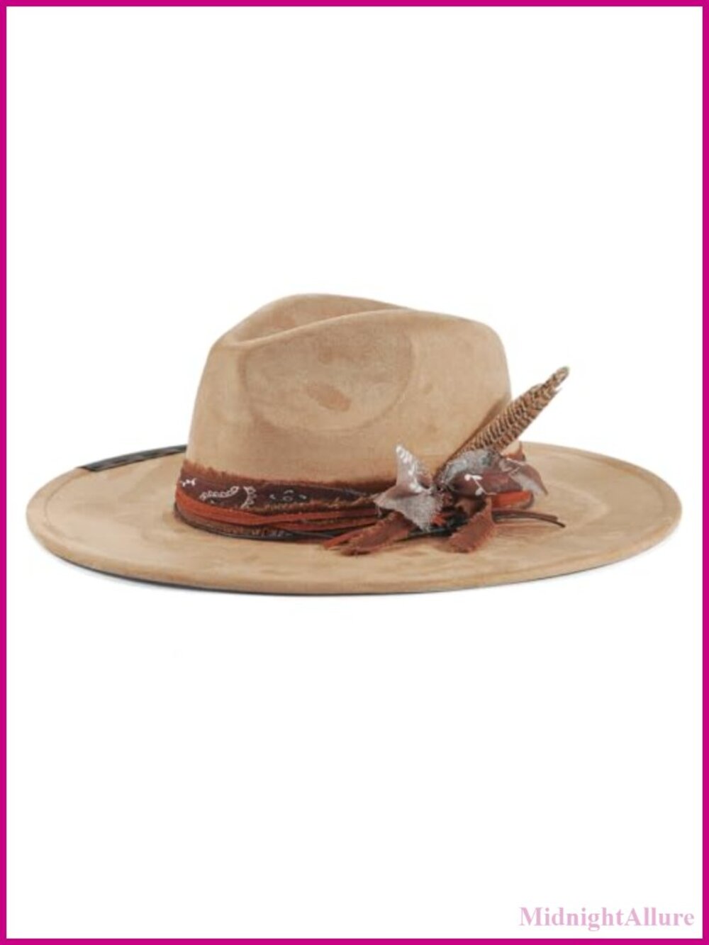 Handmade Suede Wide Brim Fedora Hat Unisex Boho Western Panama Hat
